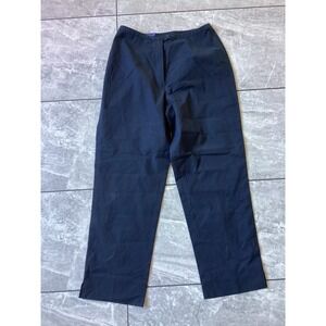 Faconnable Womens Navy Blue Cotton Blend Straight Leg Trousers Size 2